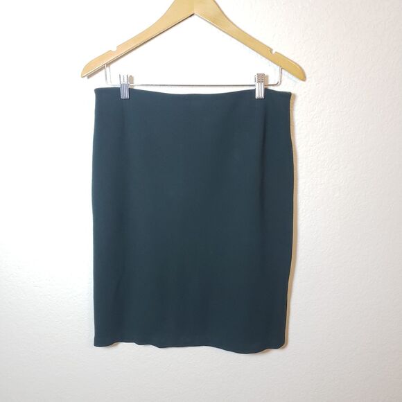 Dark Green Pencil Philosophy Skirt - Picture 2 of 3